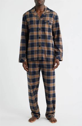 Majestic International Mens Time Out Flannel Pajama Set In Sienna