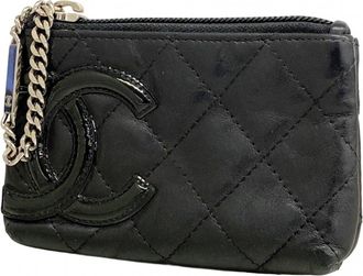 Chanel Black Leather Coin Purse/Coin Case (Pre-Owned)