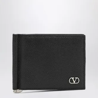 Valentino Garavani Black Bi Fold Vlogo Wallet With Clip