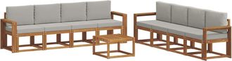 vidaXL Conjunto De Sof&aacute;s De Exterior 9 Uds. Gris Natural Y Claro Vidaxl