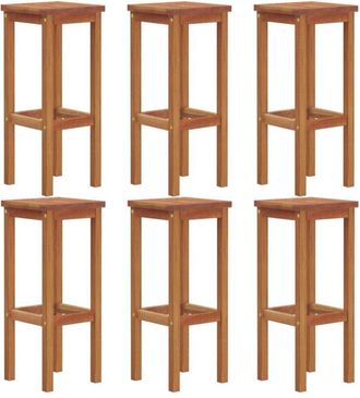 vidaXL Taburetes De Barra De Cocina 6 Unidades Madera Maciza Acacia Vidaxl