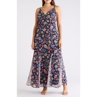 Hutch Belinna Floral Cocktail Dress in Navy Multi at Nordstrom Rack, Size 20W