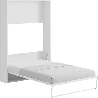Vente-Unique Cama abatible 140 x 200 cm - Apertura vertical manual - blanco - MALINA II