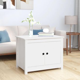vidaXL Vidaxl - Mesa De Centro De Madera Maciza De Pino Blanco 71x49x55 Cm