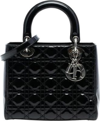 Dior Pre-owned Handbags, female, Black, Size: ONE SIZE Pre-owned Leather Handbag