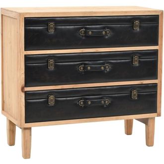 vidaXL Drawer Cabinet Solid Fir Wood 80x36x75 cm Vidaxl