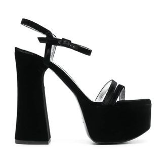 Philosophy di Lorenzo Serafini Schoenen, Dames, Zwart, 40 EU, Leer, 140mm Sandalen met fluweelafwerking