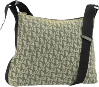 Dior Pre-owned Cross Body Bags, female, Green, Size: ONE SIZE Pre-owned Vintage Trotter Canvas Shoulder Bag