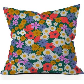Deny Designs Meadow Wildflowers Accent Pillow in Green at Nordstrom