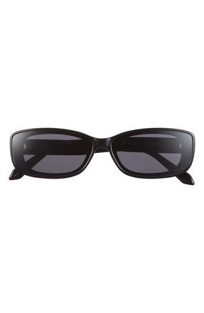Quay Vibe Check 62mm Polarized Small Square Sunglasses in Black/Black Polarized at Nordstrom
