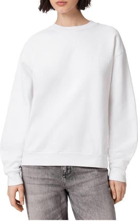 AllSaints Mabel Etta Cotton Sweatshirt in Optic White at Nordstrom, Size X-Small