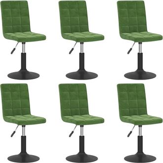 vidaXL Sillas De Comedor Giratorias 6 Unidades Terciopelo Verde Oscuro Vidaxl
