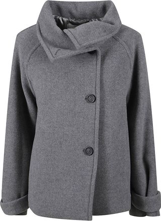 PESERICO Double-Faced Wool And Cashmere Caban With Asymmetrical Closure