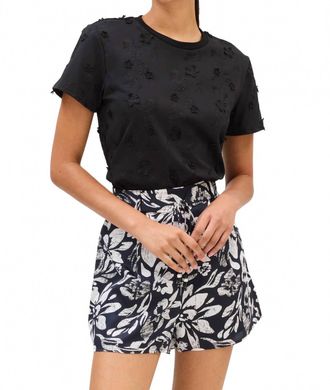 Allison New York Tracy Cotton Shorts In Black/ivory Floral