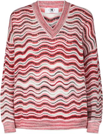 M Missoni Sequin Striped Oversized Sweater