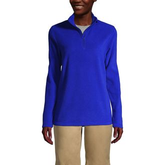 Lands End School Uniform Young Lightweight Fleece Quarter Zip Pullover in Cobalt at Nordstrom, Size X-Large