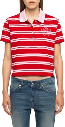 Zadig&Voltaire Mirta Stripe Crop Polo in Love at Nordstrom, Size X-Small