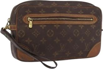 Louis Vuitton Pre-owned Monogram Clutch Bag - Heren - Vintage Clutch - Bruin - ONE Size - Leer - Vintage