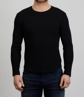 Monfrere Dann Ribbed Long Sleeve Shirt In Noir