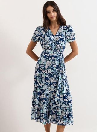Phase Eight Azalea Floral Dress in Indigo at Nordstrom, Size 14