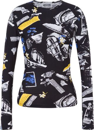 Moschino Top con stampa grafica - Nero