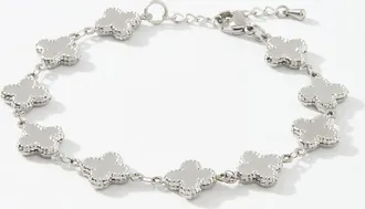 Le 31 Mens Stainless-steel geo clover bracelet