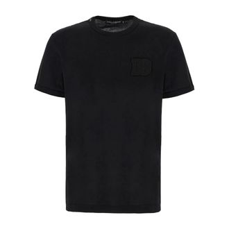 Dolce & Gabbana T-Shirts, male, Black, Size: 2XL Crew Neck T-Shirt