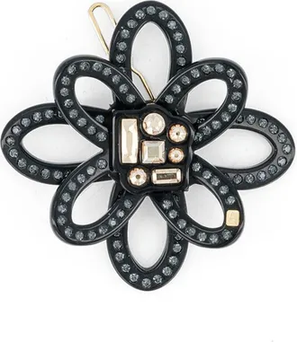 Alexandre de Paris Tango Strass Side Barette in Black at Nordstrom