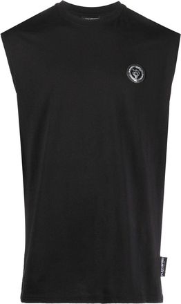 Plein Sport Canotta Statement con applicazione - Nero