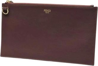 Fendi Pre-owned Clutches, female, Red, Size: ONE SIZE Pre-owned Leather Clutch
