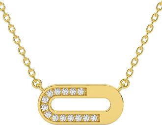 Pompeii3 Diamond Paper Pendant 14k Gold 18 Necklace Lab Grown 1/2 Wide