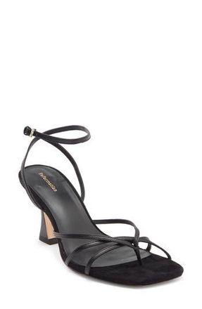 Reformation Gen Heeled Sandal in Black Snake Suede at Nordstrom Rack, Size 8.5