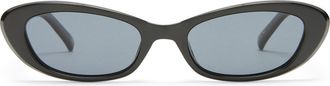 Le Specs The Whisperer 52mm Cat Eye Sunglasses in Black/Smoke Mono Pol at Nordstrom