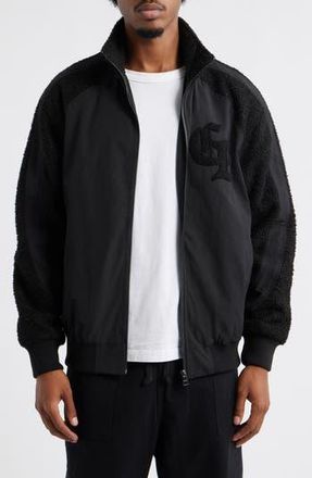 Criminal Damage High Pile Fleece Track Jacket in Black at Nordstrom Rack, Size Small