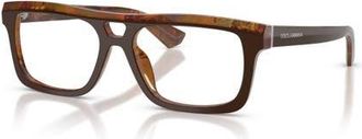 Dolce & Gabbana 54mm Rectangle optical glasses in Brown at Nordstrom
