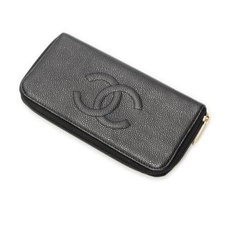 Chanel Pre-owned Womens Timeless Zip Around Wallet - Black - One Size
