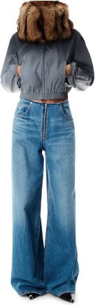 Alexander Wang Jeans, Dames, Blauw, W28, Katoen, Surge Low-Rise Wide Leg Jean