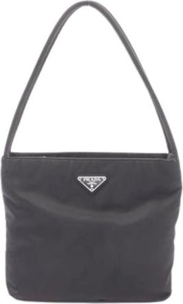 Prada Pre-owned Shoulder Bags, female, Black, Size: ONE SIZE Pre-owned Vintage Nylon Shoulder Bag