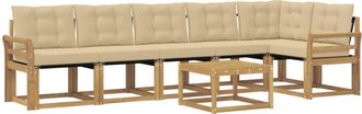 vidaXL Conjunto De Sof&aacute;s De Exterior 7 Uds. Y Beige Vidaxl