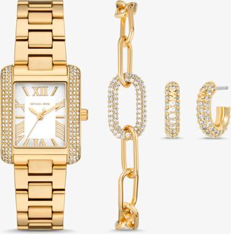 Michael Kors Petite Emery Gold-Tone Watch and Jewelry Gift Set
