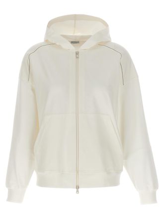 Brunello Cucinelli White Cotton Womens Hoodie