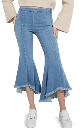 Guess Sofia 1981 Frayed Ankle Flare Jeans in Blue at Nordstrom, Size 24