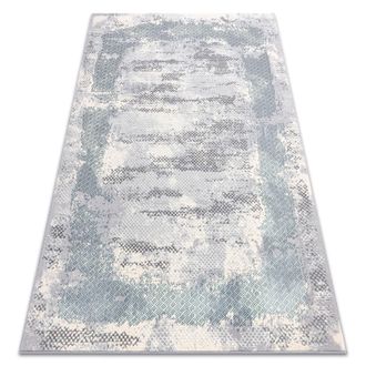 RugsX Rugsx - Alfombra Core A004 Marco, Sombreado - Estructural, Dos Niveles De Vell&oacute;n, Marfil / Gris / Azul Grey 80x150 Cm