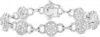 Allurez 3.40ct 14k White Gold Diamond Ladys Bracelet