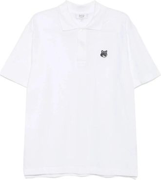 Maison Kitsun&eacute; Witte Polo Sweater met Korte Mouwen - Heren - Polos - Wit - S - Katoen - Tops