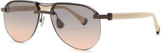 Brunello Cucinelli Aviator-style Sunglasses - Brown - One Size