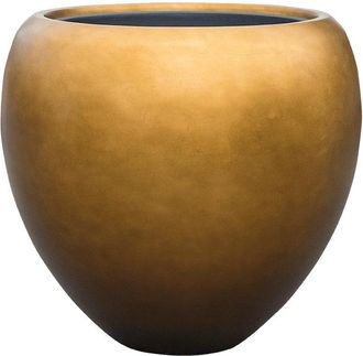 Baq Blumentopf Metallic Silver Leaf Couple ø 60 / H 55 cm, Honey matt