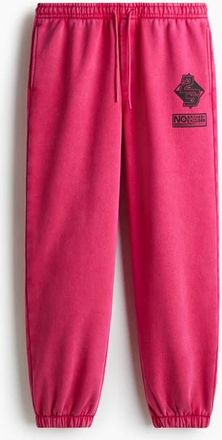 H&M Relaxed Fit Print-motif Sweatpants in Cerise at Nordstrom, Size Xxx-Large