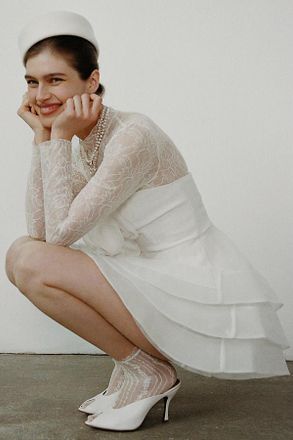 Lola Cruz Peep-Toe Mule Heels