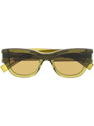 Saint Laurent Eyewear transparent-frame design sunglasses - Green